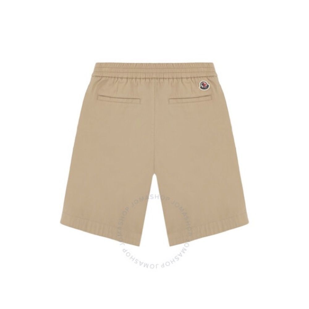 Moncler Kids Beige Gabardine Bermuda Shorts